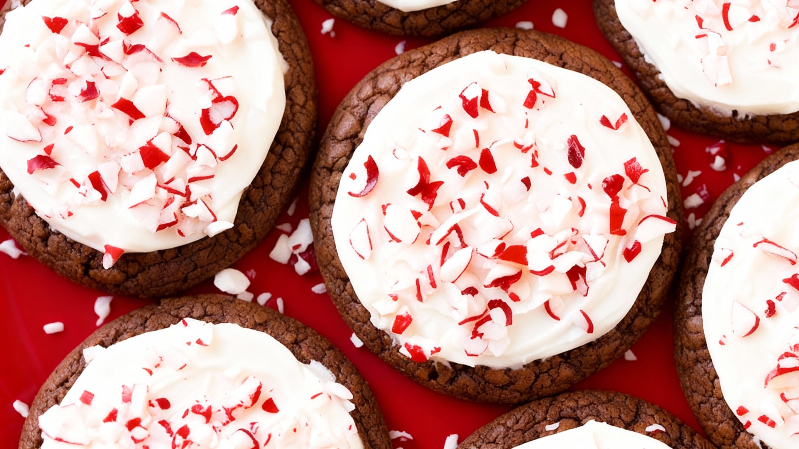 Frosted Peppermint Brownie Cookies