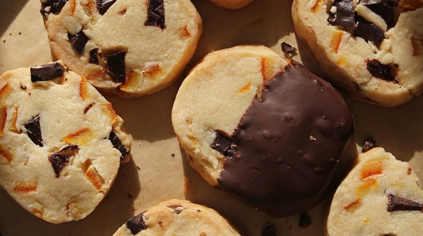 Dark Chocolate Almond Shortbread