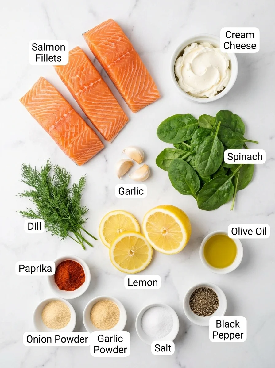 Gathering Your Baked Stuffed Salmon Ingredients