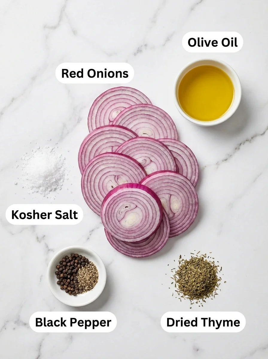 Gathering Your Roasted Red Onions Recipe Ingredients
