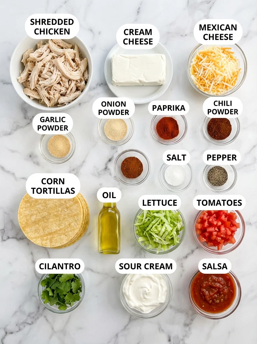 Homemade Taquitos Ingredients