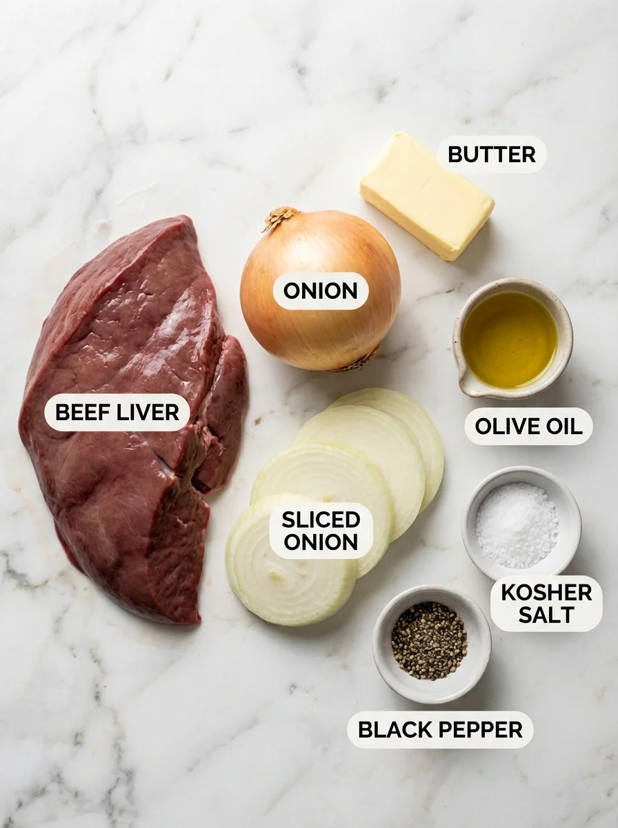 Ingredients You'll Need for Onions and liver recipe