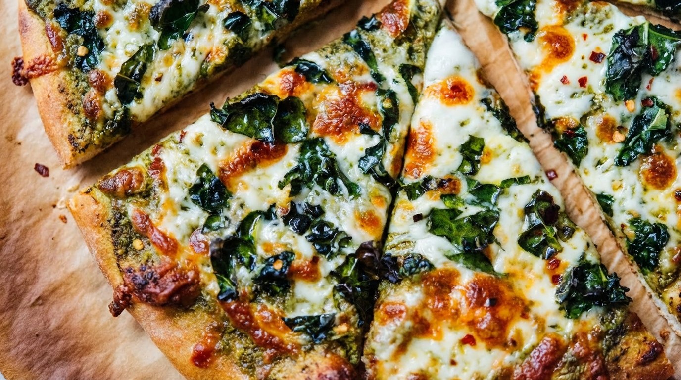 Cozy Kale Pesto Pizza Recipe